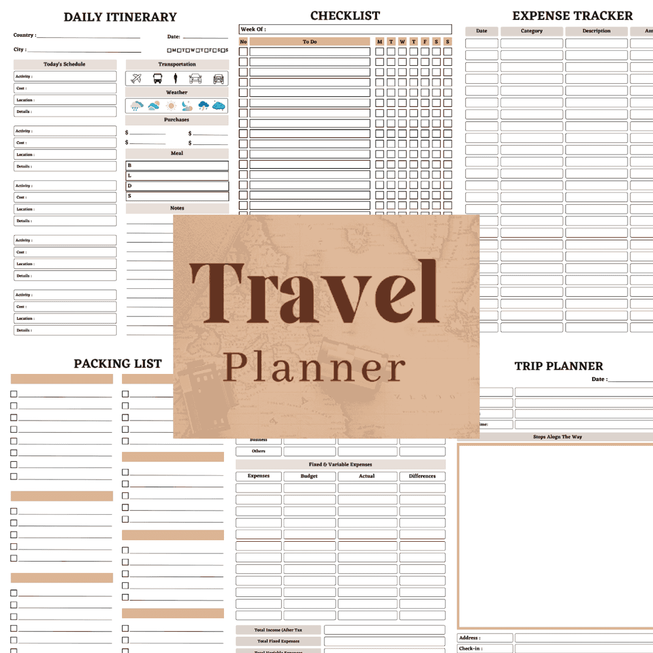 Travel Planner Printable